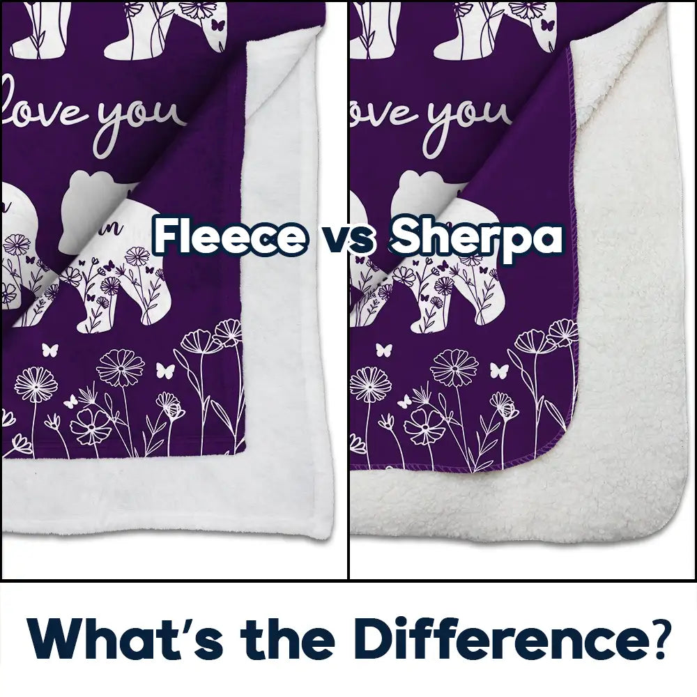 Gift For Mother,Love - Mama Bear We Love You - Personalized Fleece Blanket, Sherpa Blanket