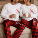 Romantic,Gift For Couples,Custom Text - Matching Couple Plaid Pattern - Personalized Loungewear Set