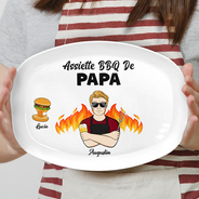 Gift For Father,Grilling,French,Top Market,Non-Eng,Proud,Vector - Meilleur Maître Du BBQ - Assiette Personnalisée