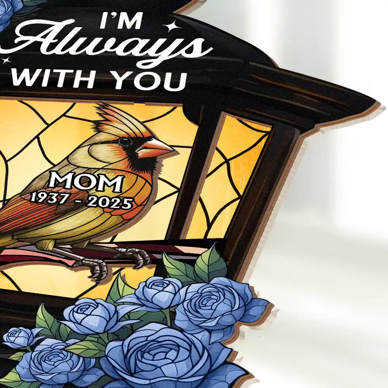 Memorial,Sad,Gift For Yourself,Gift For Daughter,Gift For Son - Memorial Cardinal Lantern - Personalized Plug-in Night Light