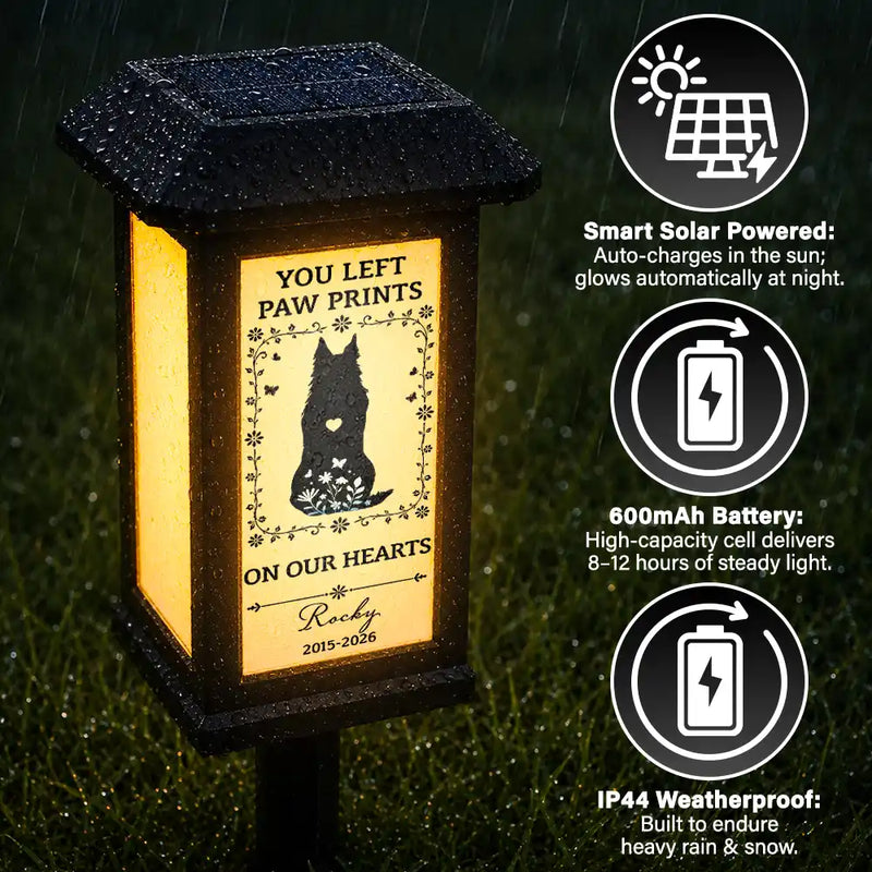 Christmas,Sympathetic,Dog Lovers,Pet Lovers,Memorial,Vector - Memorial Dog Forever In My Heart - Personalized Solar Garden Light