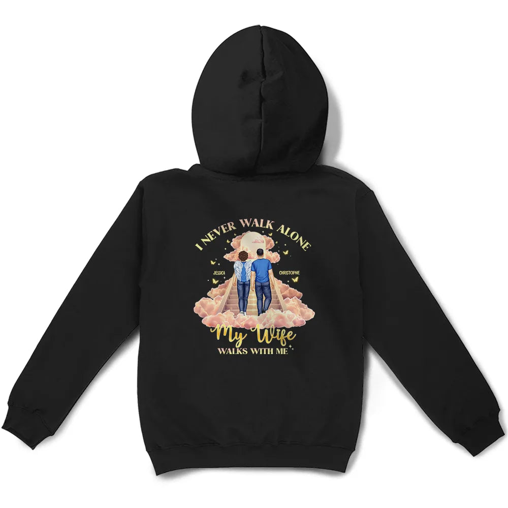 Family, Sad - Memorial I Never Walk Alone My Family Walk With Me - Personalized T Shirt