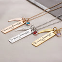 Gift For Mother, Memorial, Love - Memorial Mom Grandma Birth Month Gemstone - Personalized Birthstone Charm Necklace