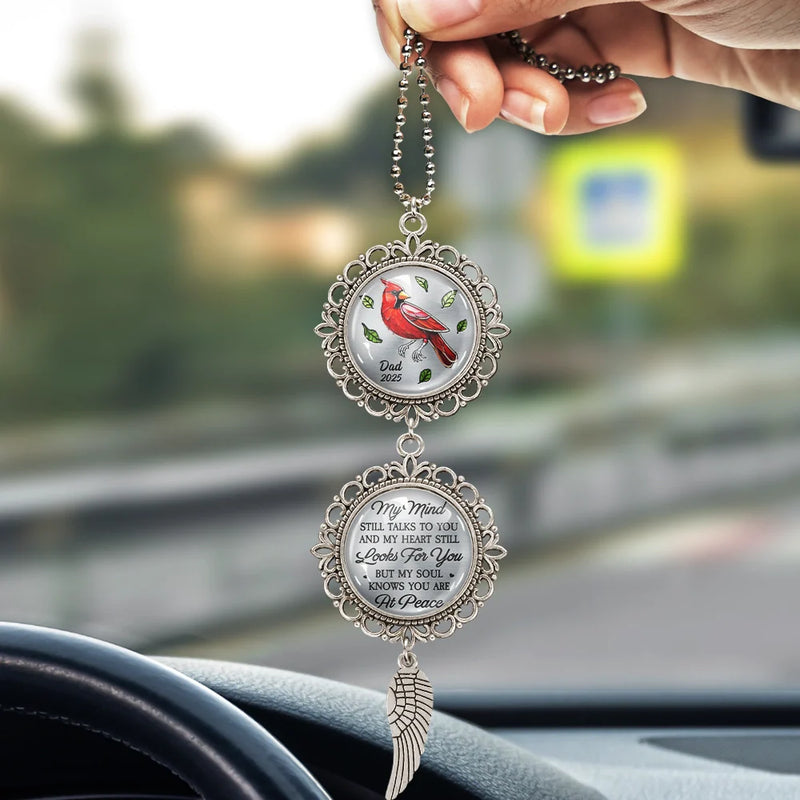 Memorial,Gift For Mother,Family,Sad,Gift For Father - Memorial My Mind Still Talks To You - Personalized Photo Pendant Charm
