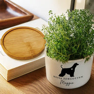 Memorial,Pet Lovers,Pet Mom,Pet Dad,Dog Lovers,Dog Mom,Dog Dad,Sad - Memorial Never Forgotten - Personalized Ceramic Plant Pot