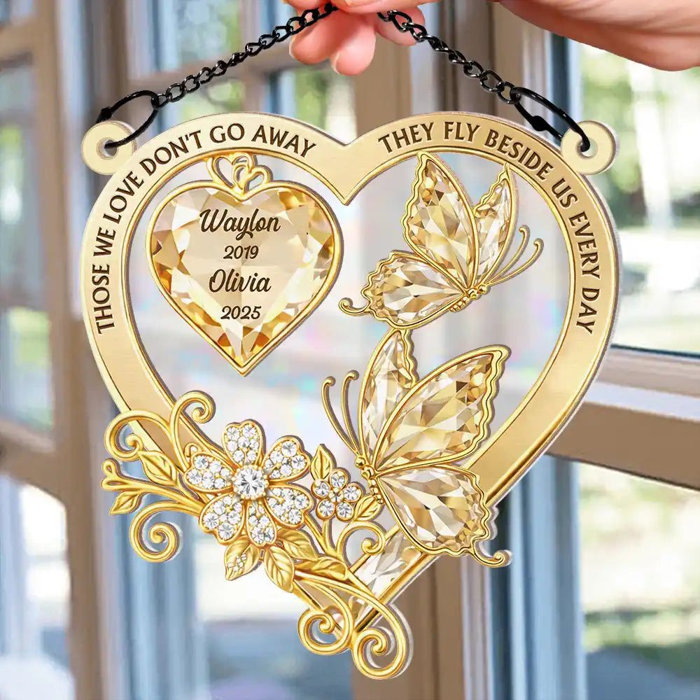 Memorial,Family,Gift For Men,Gift For Women,Sad,Top Market - Memorial Your Wings Were Ready Diamond 3D Effect - Personalized Window Hanging Suncatcher Ornament
