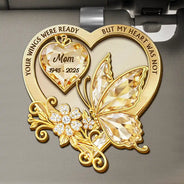 Memorial,Family,Gift For Men,Gift For Women,Sad,Top Market - Memorial Your Wings Were Ready Diamond 3D Effect - Personalized Custom Shaped Car Visor Clip