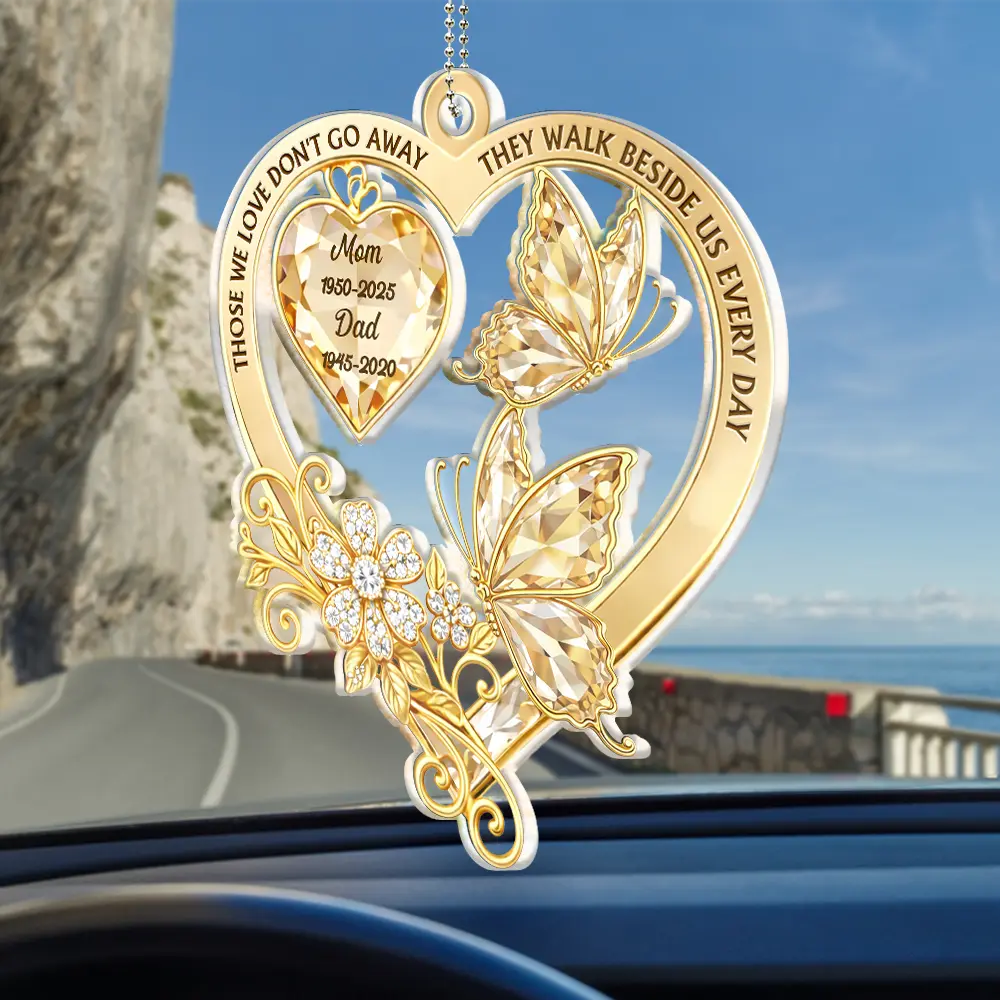 Memorial,Family,Gift For Men,Gift For Women,Sad,Top Market - Memorial Your Wings Were Ready Diamond 3D Effect - Personalized Acrylic Car Hanger