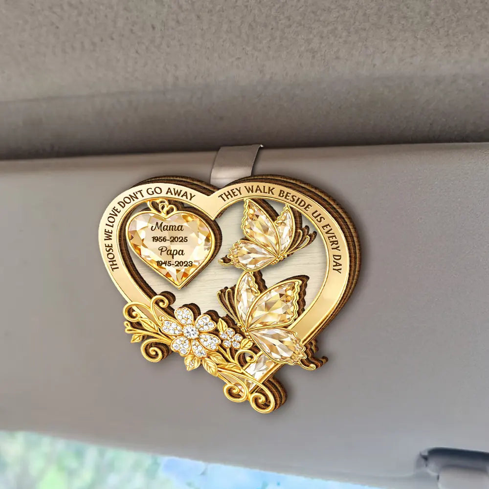 Memorial,Family,Gift For Men,Gift For Women,Sad,Top Market - Memorial Your Wings Were Ready Diamond 3D Effect - Personalized Custom Shaped Car Visor Clip