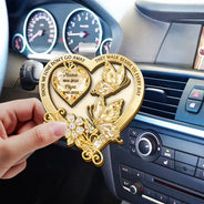 Memorial,Family,Gift For Men,Gift For Women,Sad,Top Market - Memorial Your Wings Were Ready Diamond 3D Effect - Personalized Custom Shaped Car Visor Clip