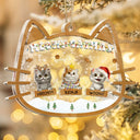 Pet Lovers,Pet Mom,Pet Dad,Cat Lovers,Cat Mom,Cat Dad,Christmas,Happy - Meowy Catmas - Personalized 3-Layered Acrylic Shaker Ornament
