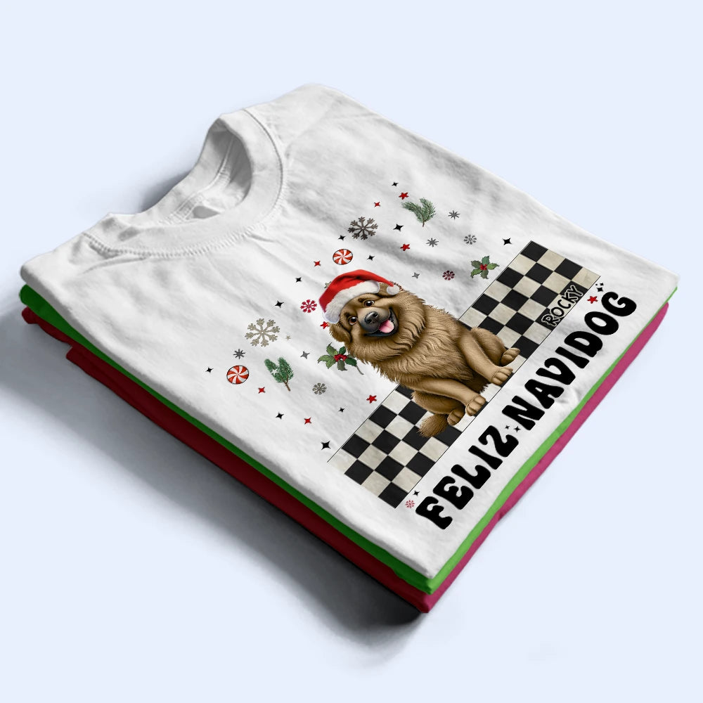 Happy, Dog Lovers, Christmas - Merry Woofmas Retro - Personalized T Shirt