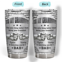 Top Market,Proud,Icon - Metal Effect Hand Punch Watching You Be A Dad - Personalized Tumbler
