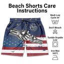 Gift For Father,Gift For Grandpa,Independence Day,Summer,Icon,Confident - Metal Effect Best Dad Grandpa Ever - Personalized Unisex Beach Shorts