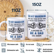 Gift For Son,Top Market,Gift For Grandkids,Proud - Metal Effect Watching You Be A Dad - Personalized White Edge-to-Edge Mug