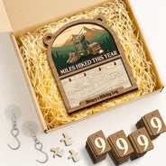 Gift For Yourself, Gift For Women, Gift For Men, Happy - Miles Hiked This Year - Personalized Hanging Tracker Sign