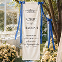 Top Market, Romantic, Gift For Couples, Wedding, Custom Text - Minimalist Welcome To The Wedding Of Us - Personalized Vertical Banner