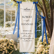 Top Market, Romantic, Gift For Couples, Wedding, Custom Text - Minimalist Welcome To The Wedding Of Us - Personalized Vertical Banner