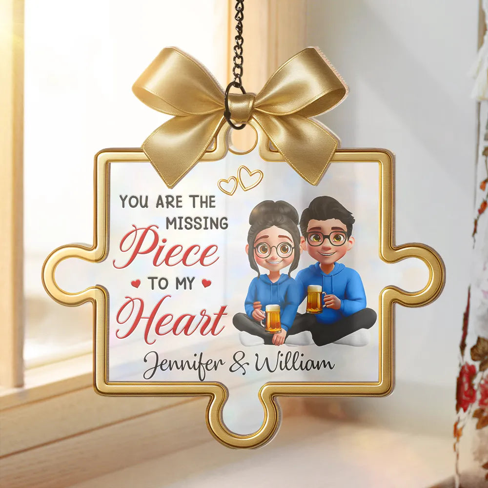 Missing Pieces To My Heart - Personalized Window Hanging Suncatcher Ornament