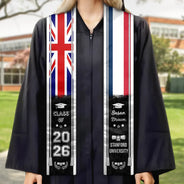 Gift For Yourself,Graduation,Happy,Gift For Daughter,Gift For Son - Mixed Two Flag Graduation - Personalized Stoles