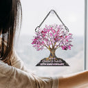 Old Couples,Wedding Anniversary,Love - Precious Couple Anniversary Stained Glass Effect - Personalized Window Hanging Suncatcher Ornament