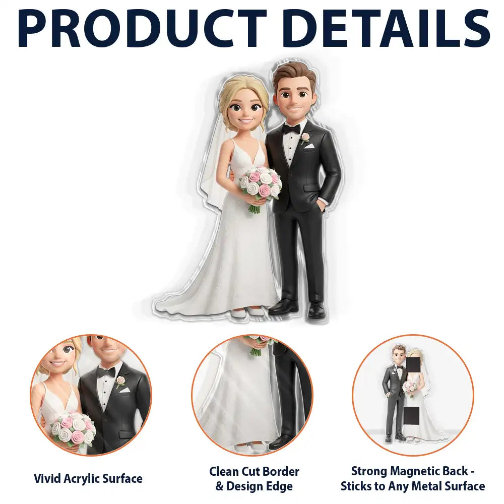 Art Design,Christmas,Custom Photo,Gift For Couples,Happy,Married Couple,Photo - Toybox Figure,Top Market - Anniversary Keepsake For Couples - Personalized Custom Photo Acrylic Magnet