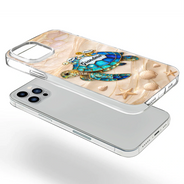 Gift For Grandma,Grandma - Grandkids,Grandma's Hobby,Happy - Turtle Stained Glass Mom Grandma - Personalized Clear Phone Case