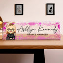 Gift For Bestie, Gift For Sisters, Gifts For Colleagues - Floral Woman Man Office - Personalized Desk Name Plate