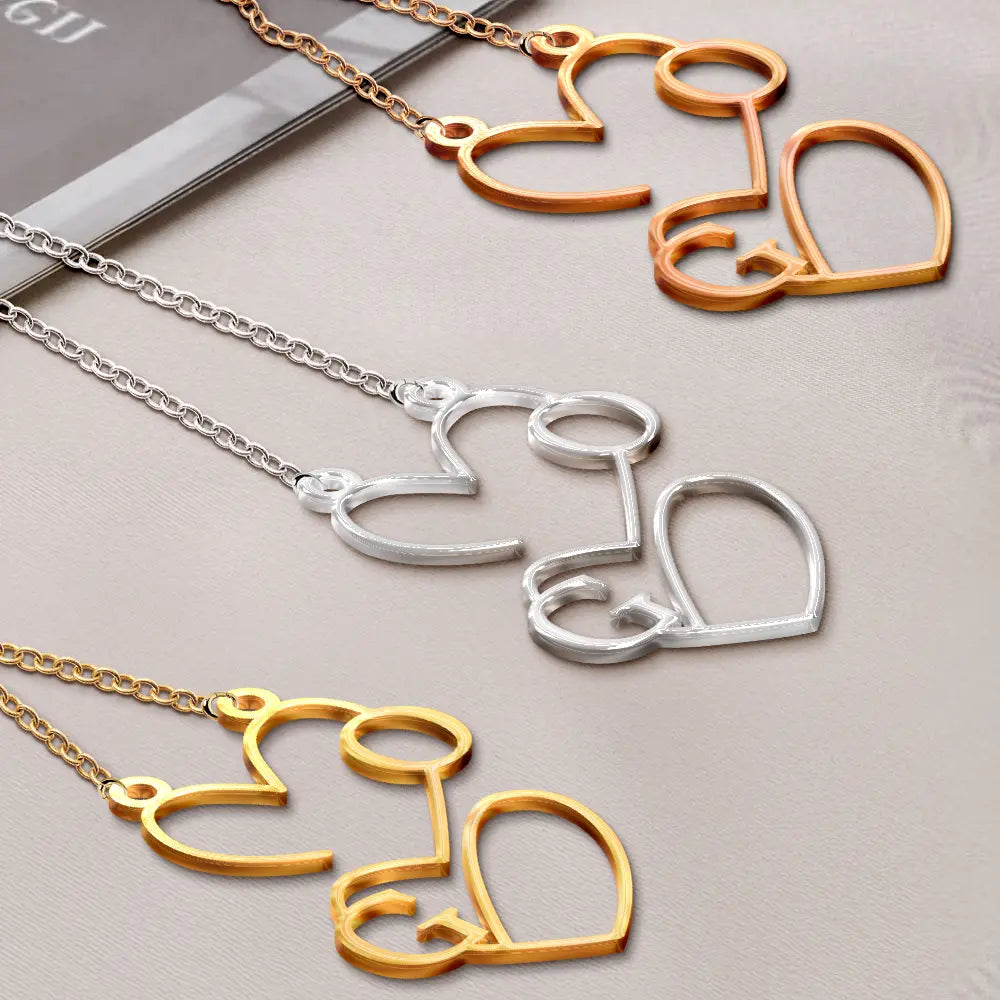 Gift For Couples,Family,Gift For Bestie - Initials Sign Name Family Together - Personalized Letter Necklace