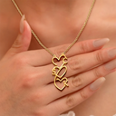 Gift For Couples,Family,Gift For Bestie - Initials Sign Name Family Together - Personalized Letter Necklace