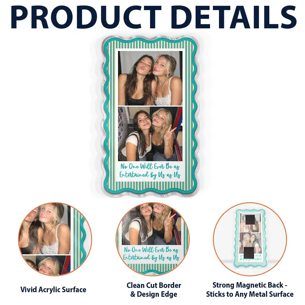 Afro Besties, Christmas, Custom Photo, Gift For Bestie, Happy, Upload Full Photo - Just Because Birthday Bestie Gift - Personalized Custom Photo Acrylic Magnet
