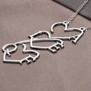 Gift For Couples,Family,Gift For Bestie - Initials Sign Name Family Together - Personalized Letter Necklace