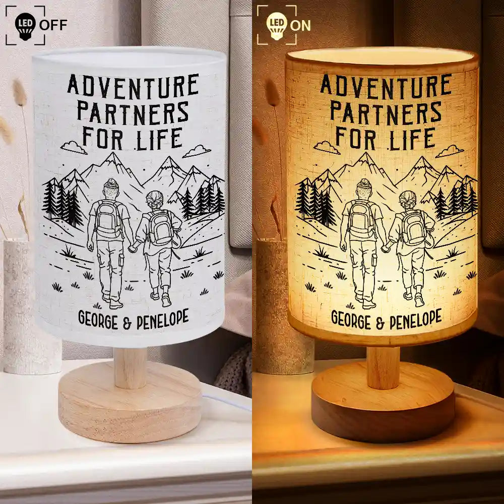 Gift For Couples,Gift For Husband,Old Couples,Gift For Wife,Gift For Boyfriend,Gift For Girlfriend,LGBT,Love - Adventure Partners For Life - Personalized Fabric Lamp
