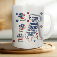 Gift For Yourself, Dog Lovers, Dog Dad, Happy - Happy Father's Day To A Pawsome Dad - 3D Inflated Effect Printed Mug, Personalized White Edge-to-Edge Mug