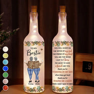Afro Besties, Christmas, Gift For Bestie, Happy, Top Market, Vector - Gift For Best Friend - Personalized Leopard Floral Bottle Light