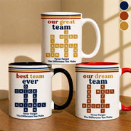 Christmas,Crossword,Gift For Colleagues,Happy,Top Market - Gift For Work Bestie - Personalized Crossword Retro Mug