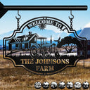 Farm,Happy - Welcome Animals Farm - Personalized Cutout Metal Sign