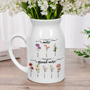 Gift For Wife,Gift For Yourself,Gift For Women,Parents,Gift For Mother,Gift For Grandma,Gift For Grandparents,French,Non-Eng,Icon,Grateful - Fleurs De Naissance D’abord Maman Maintenant Mamie - Vase À Fleurs En Céramique Personnalisé