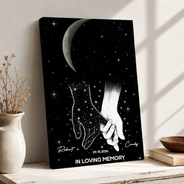 Christmas, Gift For Yourself, Gifts For Her, Gifts For Him, Memorial, Memorial Loved One, Moon Phase, Sentimental, Top Market - Sympathy Gift For Loss Of Loved One - Personalized Moon Phase Holding Hands Poster