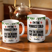 Christmas,Custom Text,Humorous - Funny Siblings Gift For Kids - Personalized White Edge-to-Edge Mug