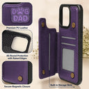 Pet Lovers,Pet Mom,Pet Dad,Cat Lovers,Cat Mom,Cat Dad,Dog Lovers,Dog Mom,Dog Dad,Gift For Women,Gift For Men,Happy,Top Market - Faux Embroidery Effect Pet Mom Pet Dad - Personalized Leather Flip Wallet Phone Case