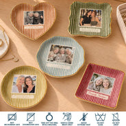 Afro Besties,Christmas,Custom Photo,Gift For Bestie,Humorous,Top Market,Upload Full Photo - Birthday Gift For Besties - Personalized Custom Photo Stripe Pattern Ring Dish
