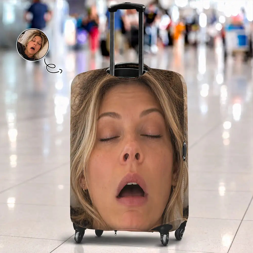 Christmas,Custom Photo,Gift For Couples,Humorous,Old Couples,Top Market,Upload Full Photo - Funny Gift For Travel Couples - Personalized Custom Photo Luggage Cover