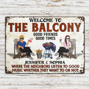Patio Grilling Listen To The Good Music Couple Husband Wife - Backyard Sign - Personalized Custom Classic Metal Signs