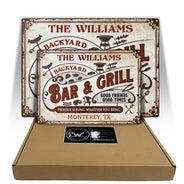 Personalized Grilling Proudly Serving You Bring Customized Classic Metal Signs
