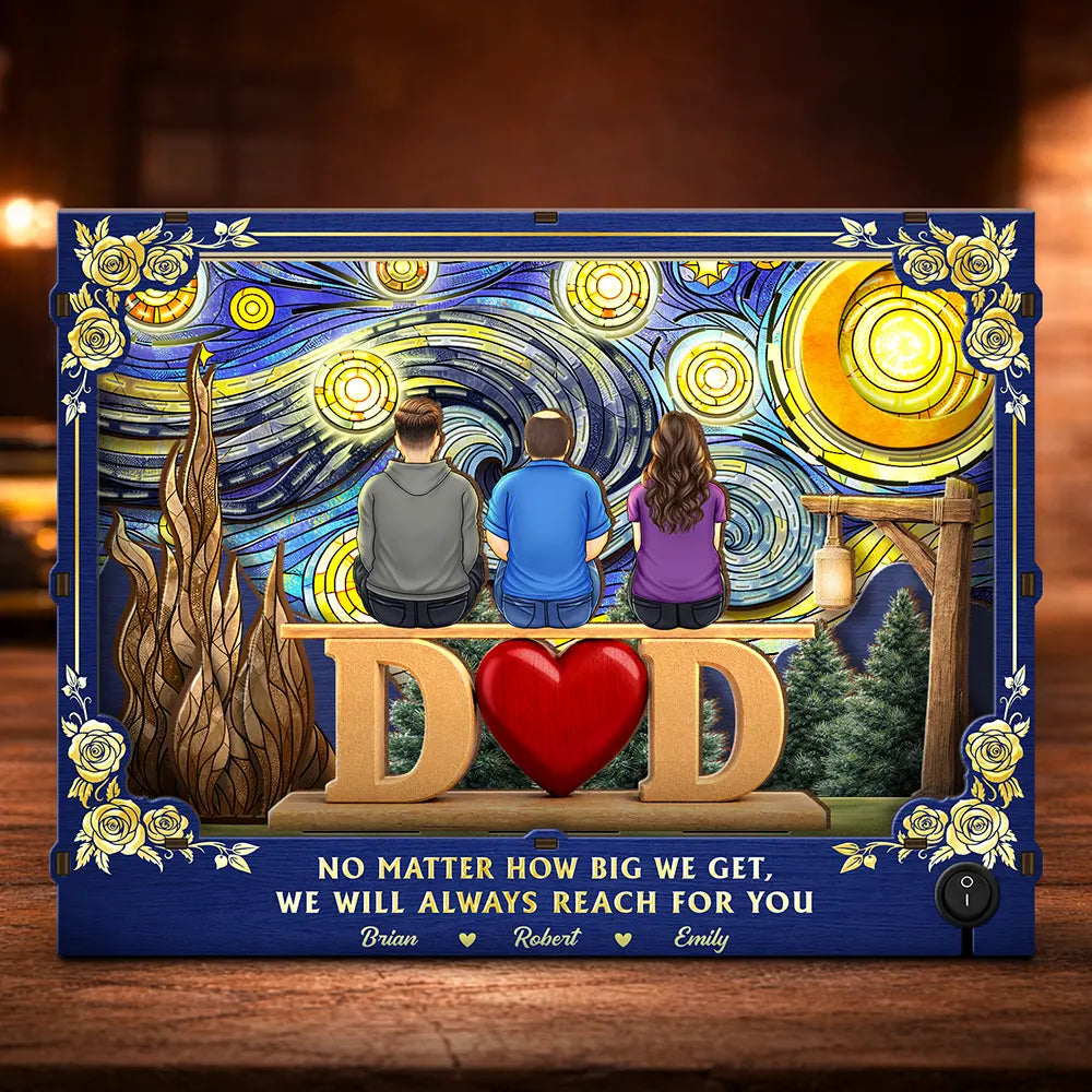 Dad Grandpa We Will Always Reach For You Starlit Night - Personalized DIY Book Nook Kit
