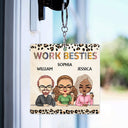 You Are The Reason I Don't Punch People At Work Leopard - Funny, Anniversary, Birthday Gifts For Colleagues, Coworker, Besties - Personalized Custom Acrylic Keychain