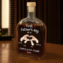 Gift For Father,Gift For Men,Happy,Vector - First Time Ever As A Family Of Three - Personalized Whiskey Bottle