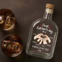 Gift For Father,Gift For Men,Happy,Vector - First Time Ever As A Family Of Three - Personalized Whiskey Bottle