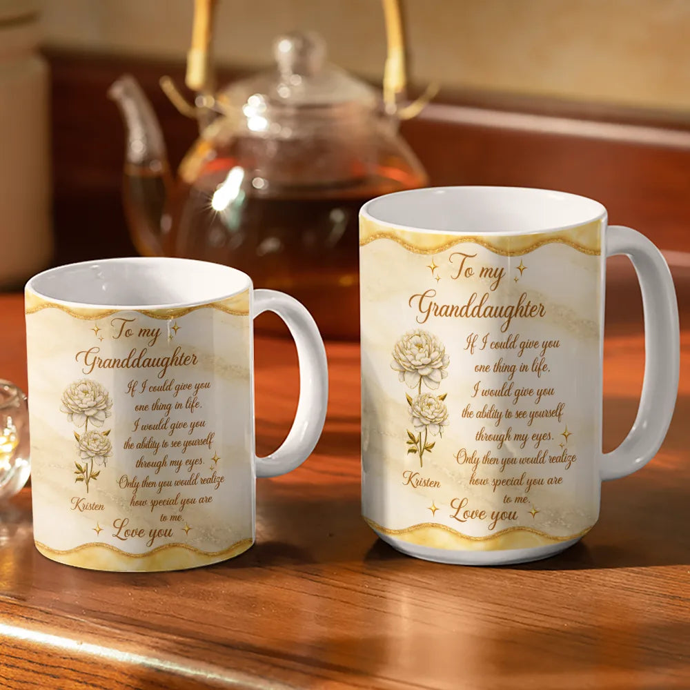 Gift For Daughter, Gift For Women, Love - Mom And Daughter Forever Linked Together - Personalized White Edge-to-Edge Mug